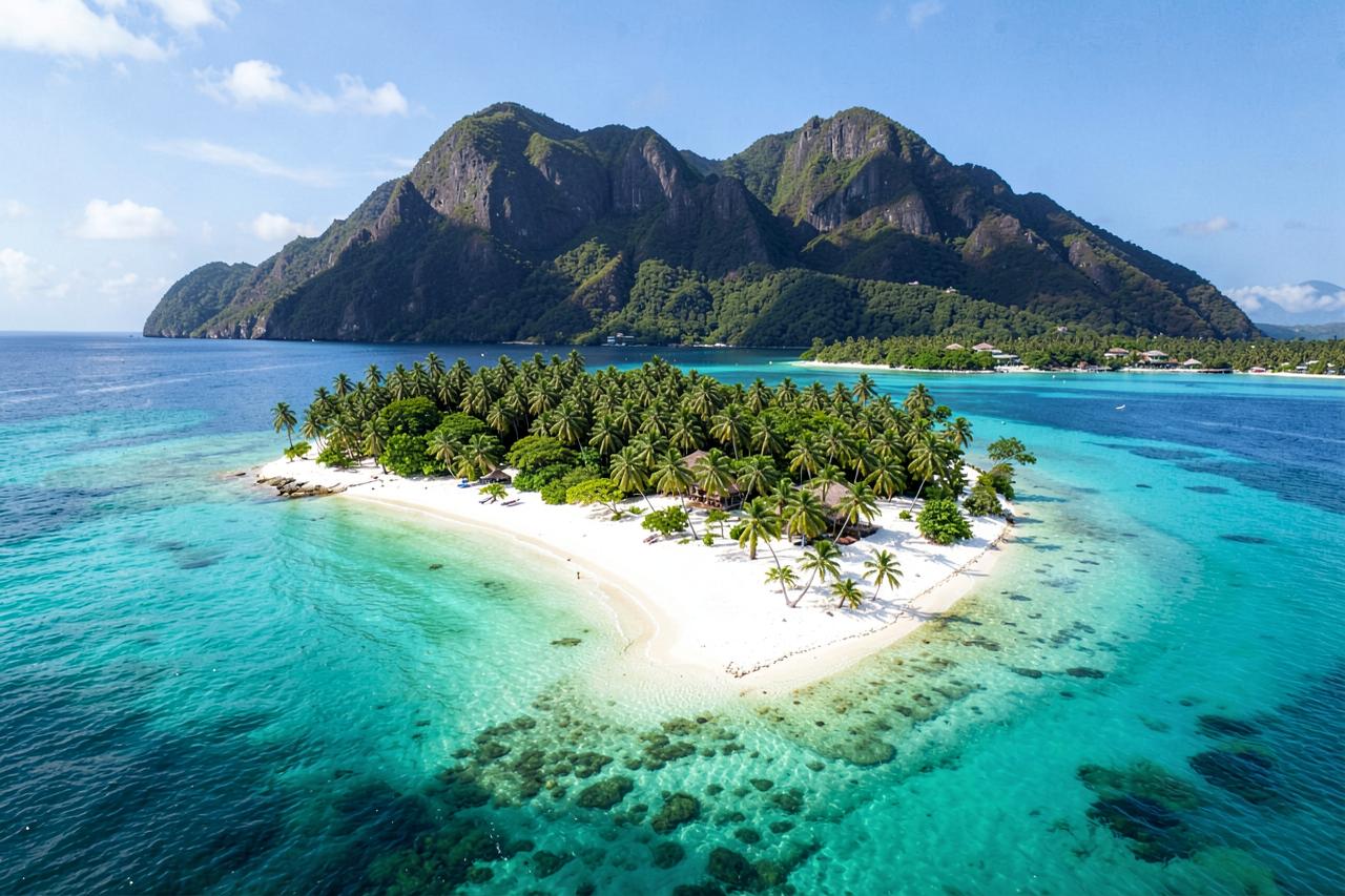 Île aux Bénitiers in the west coast lagoon